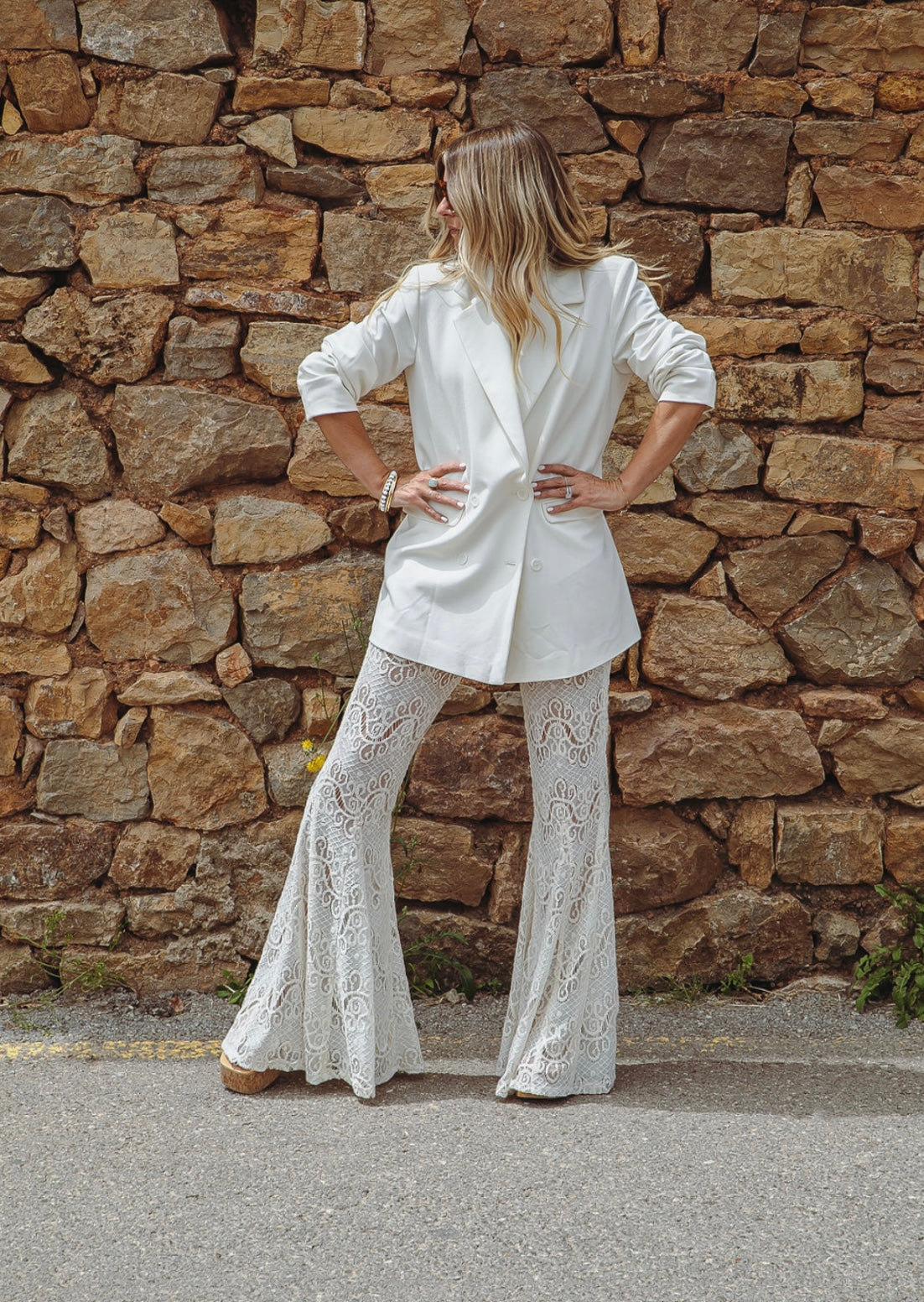 THE PATSY SMOKING FLARES {cream lace}