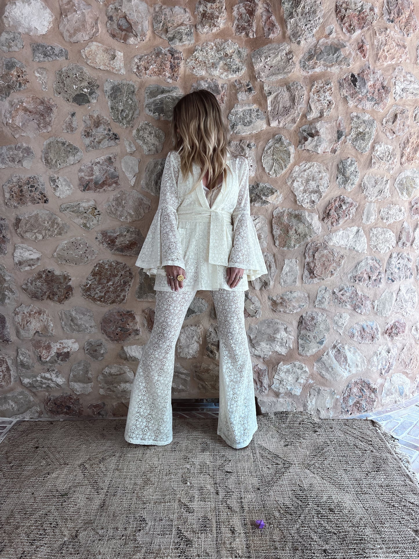 THE CREAM CROCHET SMOKING JACKET