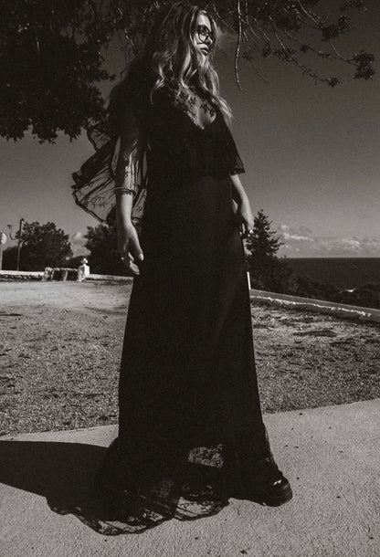 LA DOLCE VITA SLIP DRESS {BLACK}