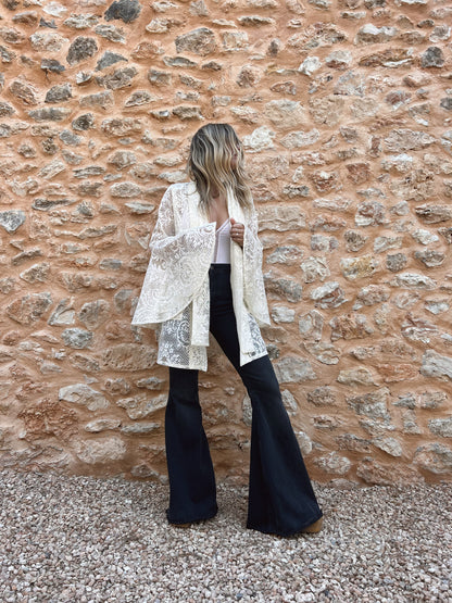 THE STEVIE SMOKING JACKET - CREAM