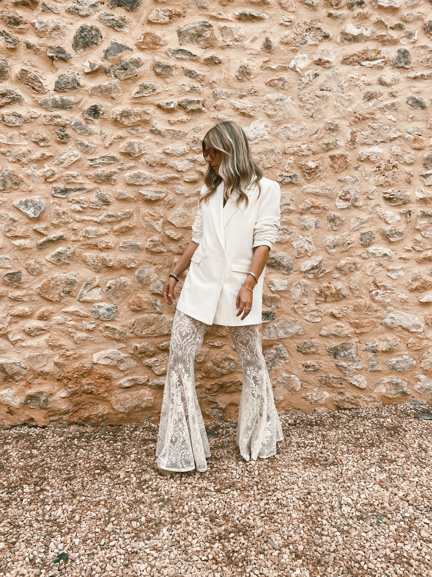 cream lace flare, made in Ibiza by Bohemian Bond