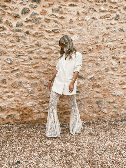 cream lace flare, made in Ibiza by Bohemian Bond
