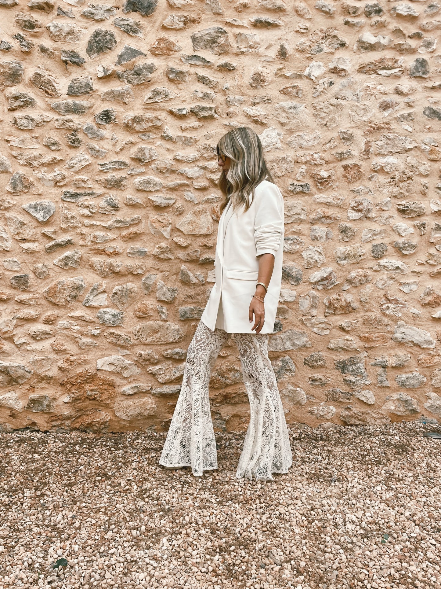 cream lace flare, made in Ibiza by Bohemian Bond